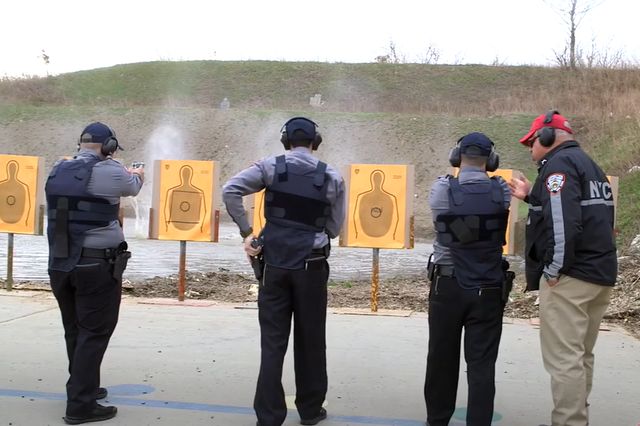 Screenshot from informational video about NYC Department of Correction firearms training